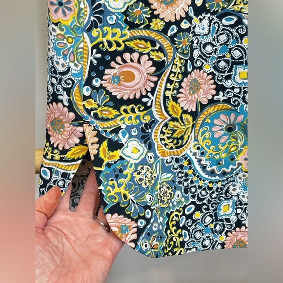 LOFT Blue and Pink Floral elastic waist drawstring skirt size M - Picture 5 of 12